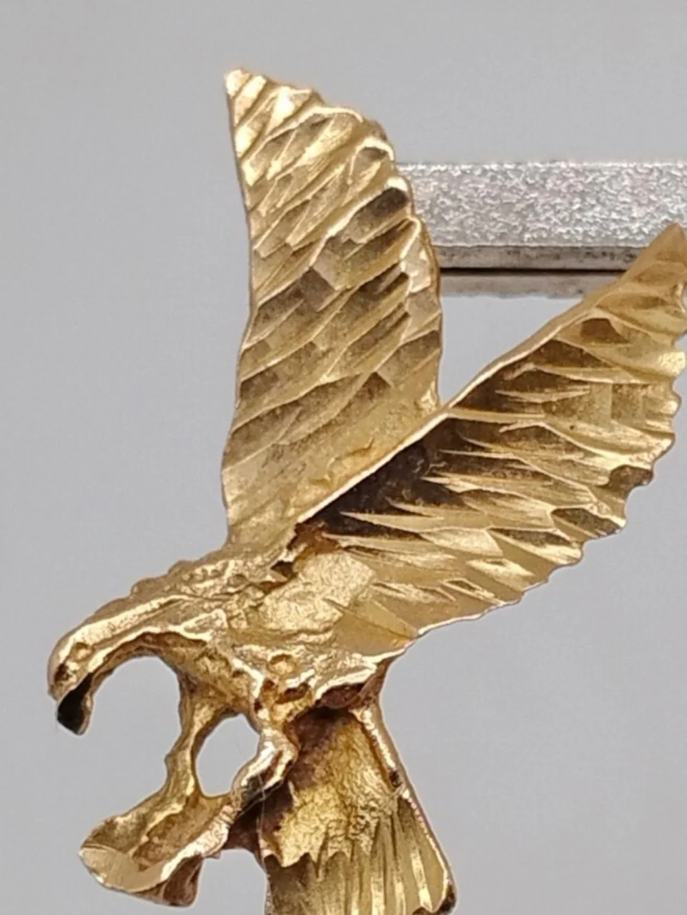 14k Solid Gold Eagle in Flight 19 Inch Necklace
